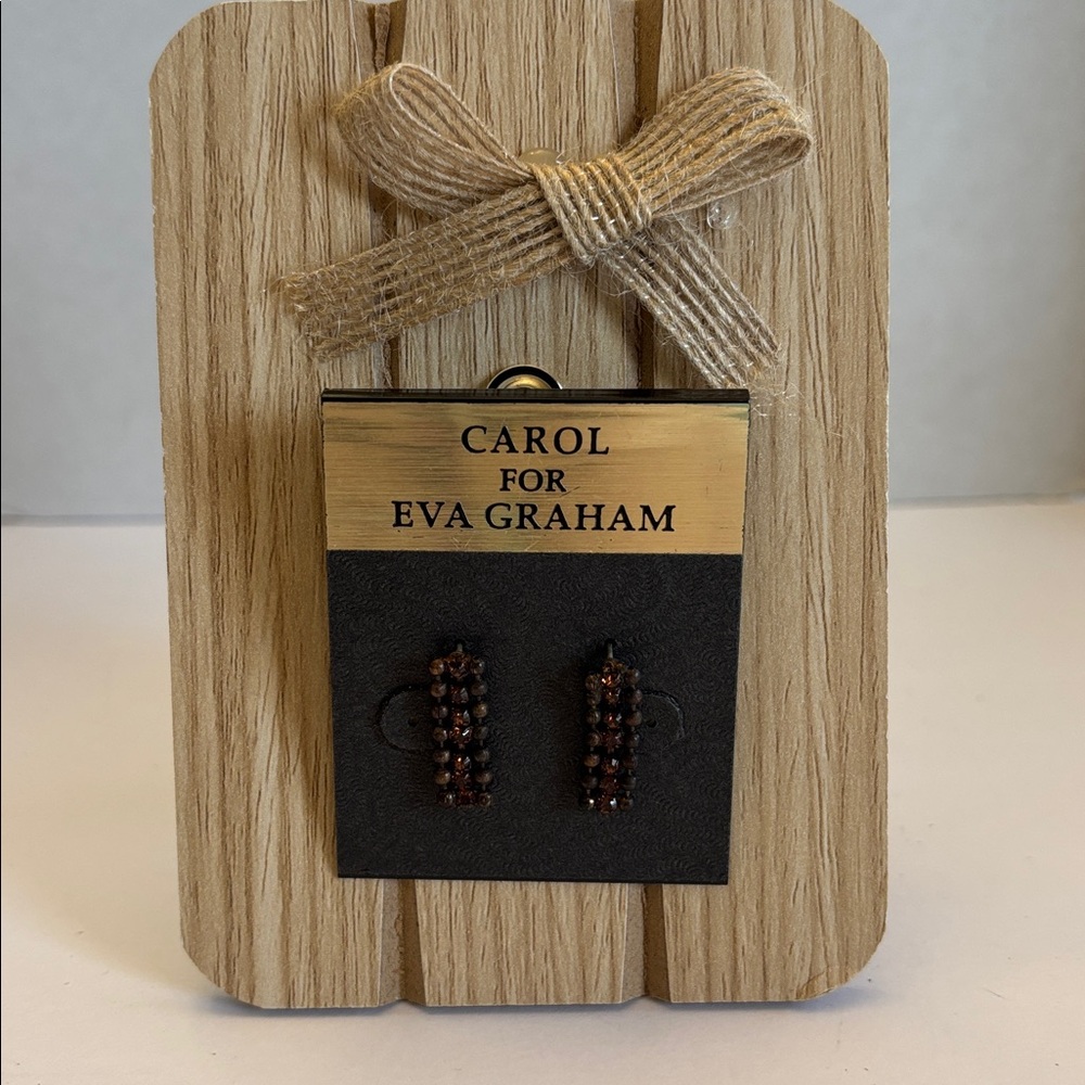 💕5/25💕Carol for Eva Graham Beaded Earrings - Brown and Silver NWT